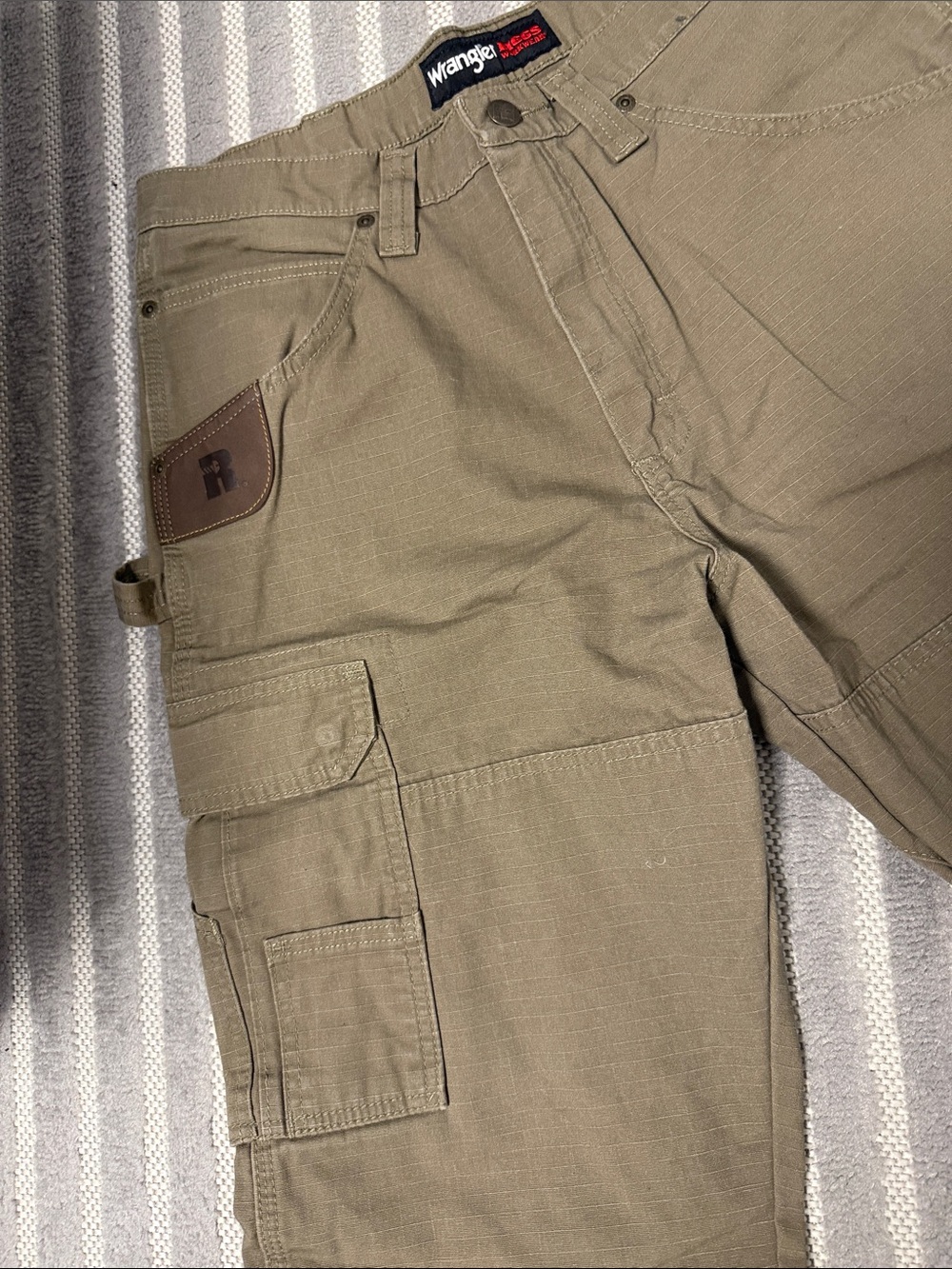 Wrangler Riggs workwear NEW olive Tan Ripstop Pants - Picture 2 of 8